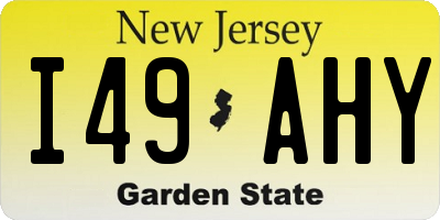 NJ license plate I49AHY