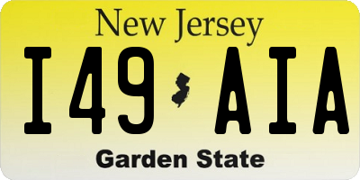 NJ license plate I49AIA