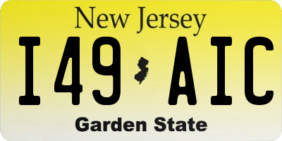 NJ license plate I49AIC