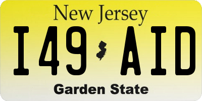 NJ license plate I49AID