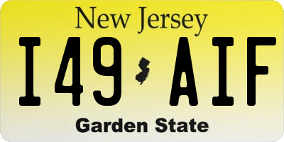 NJ license plate I49AIF