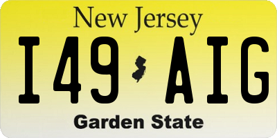 NJ license plate I49AIG