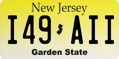 NJ license plate I49AII