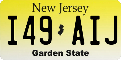NJ license plate I49AIJ