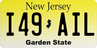 NJ license plate I49AIL