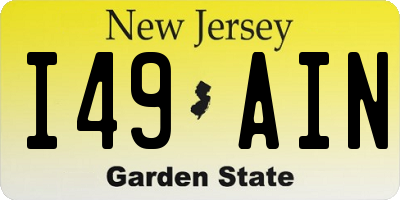 NJ license plate I49AIN
