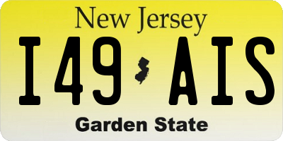 NJ license plate I49AIS