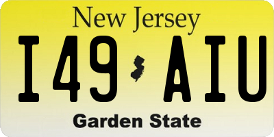 NJ license plate I49AIU