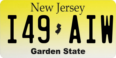 NJ license plate I49AIW
