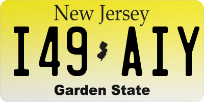 NJ license plate I49AIY