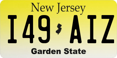 NJ license plate I49AIZ