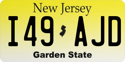 NJ license plate I49AJD