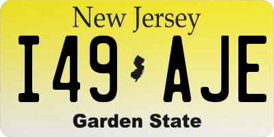 NJ license plate I49AJE