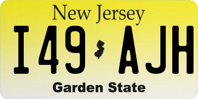 NJ license plate I49AJH