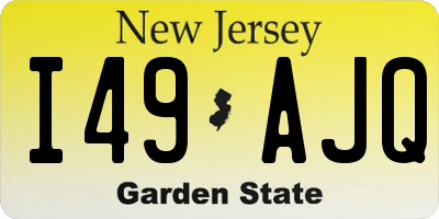 NJ license plate I49AJQ