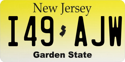 NJ license plate I49AJW