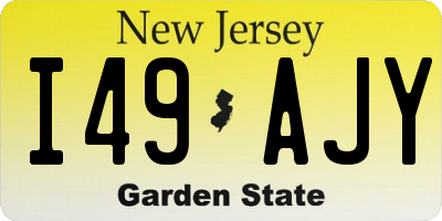 NJ license plate I49AJY