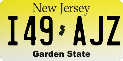 NJ license plate I49AJZ