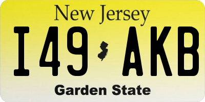 NJ license plate I49AKB
