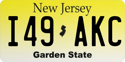 NJ license plate I49AKC