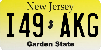 NJ license plate I49AKG