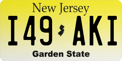 NJ license plate I49AKI