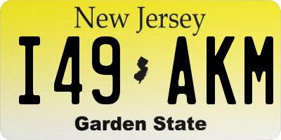 NJ license plate I49AKM