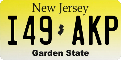 NJ license plate I49AKP