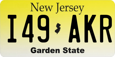 NJ license plate I49AKR