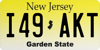NJ license plate I49AKT