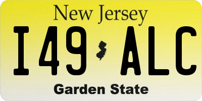 NJ license plate I49ALC