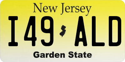 NJ license plate I49ALD
