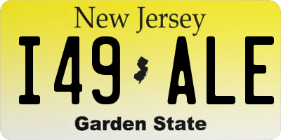 NJ license plate I49ALE