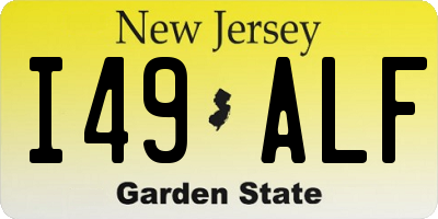 NJ license plate I49ALF