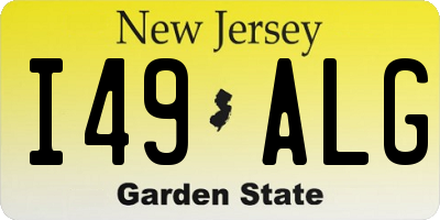 NJ license plate I49ALG