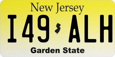 NJ license plate I49ALH