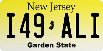 NJ license plate I49ALI