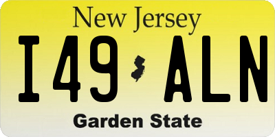NJ license plate I49ALN