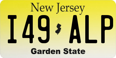 NJ license plate I49ALP