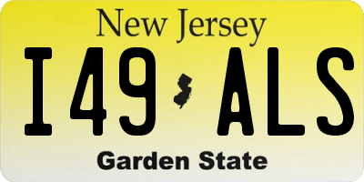 NJ license plate I49ALS