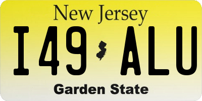 NJ license plate I49ALU
