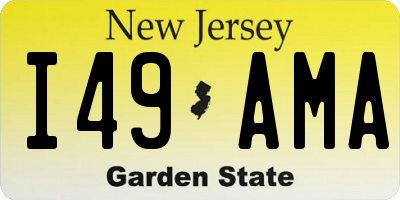 NJ license plate I49AMA