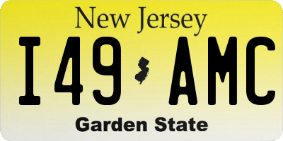NJ license plate I49AMC
