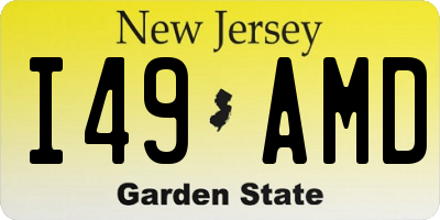 NJ license plate I49AMD