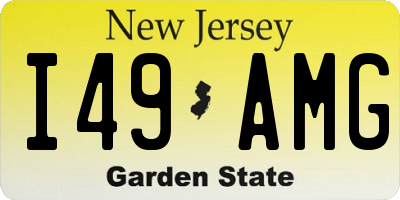 NJ license plate I49AMG
