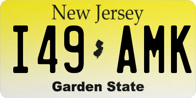 NJ license plate I49AMK