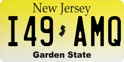 NJ license plate I49AMQ