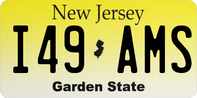 NJ license plate I49AMS
