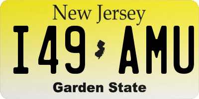 NJ license plate I49AMU