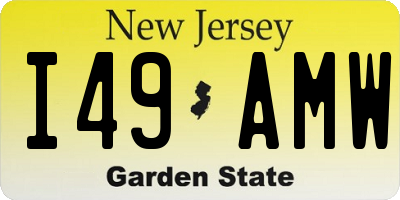 NJ license plate I49AMW
